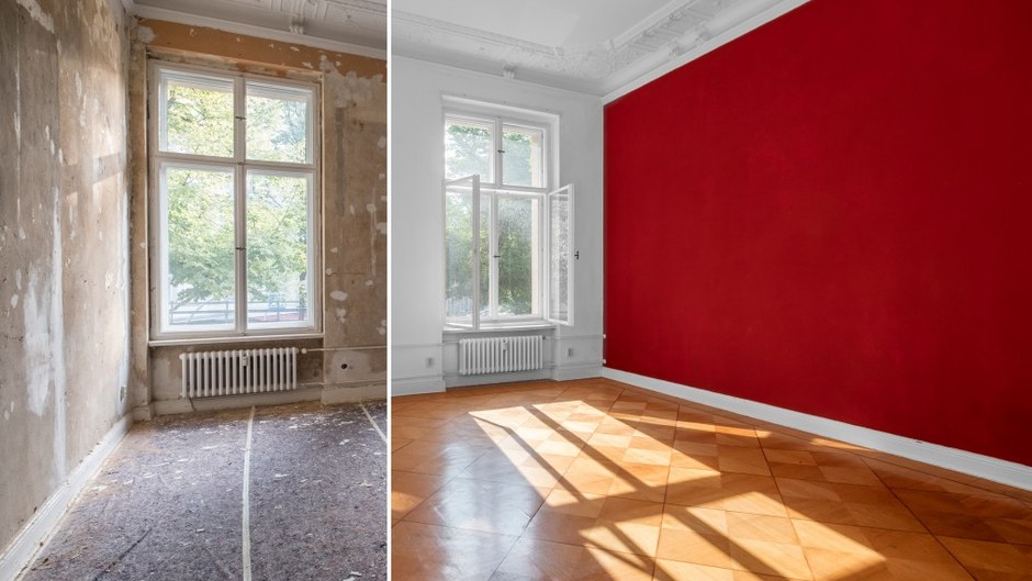 Appartement avant et après remise en état par G. Pucci SA